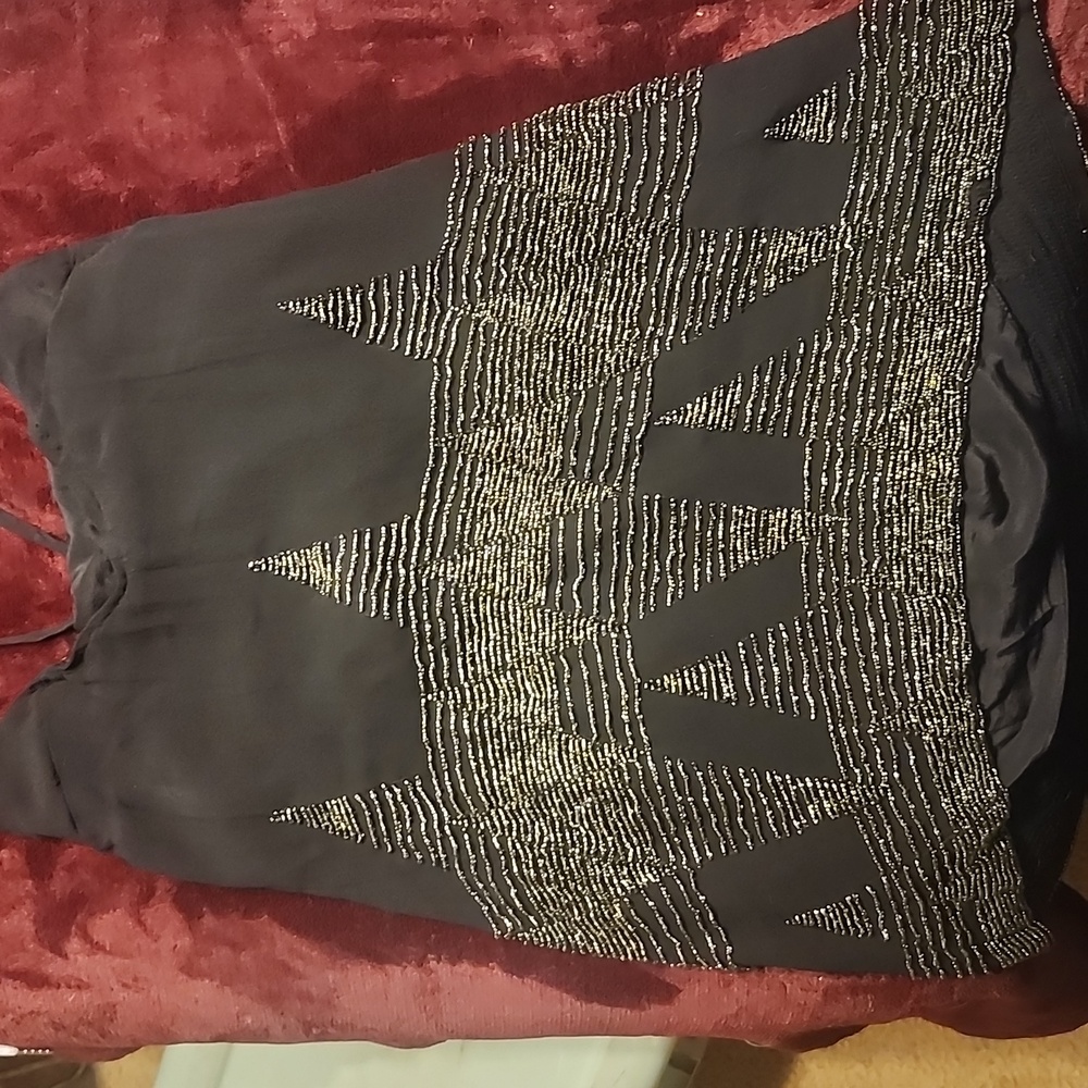 Ramy Brook Black Top with Silver Accents